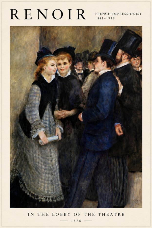Renoir In the Lobby of the Theatre No3 - Juliste