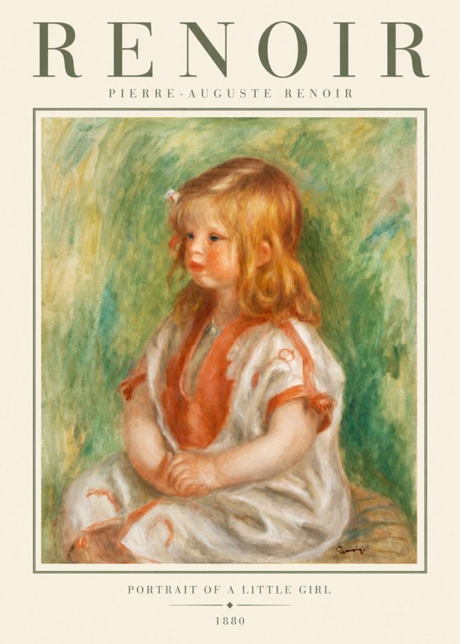 Renoir Portrait of a Little Girl No1 - Juliste