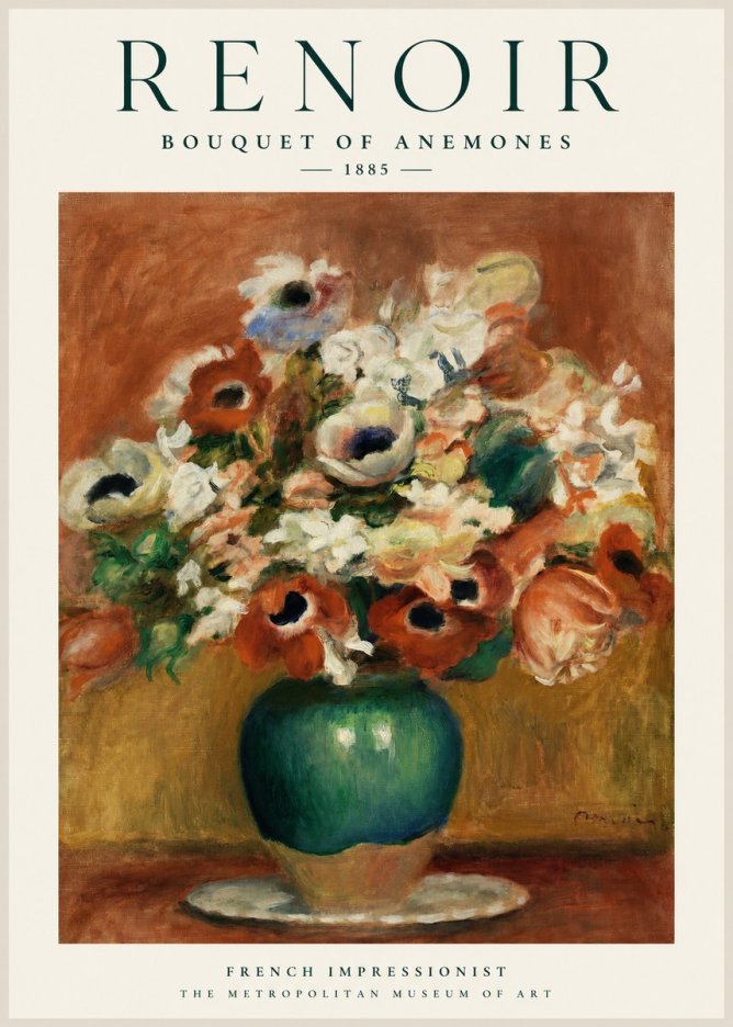 Renoir Bouquet of Anemones No1 - Juliste