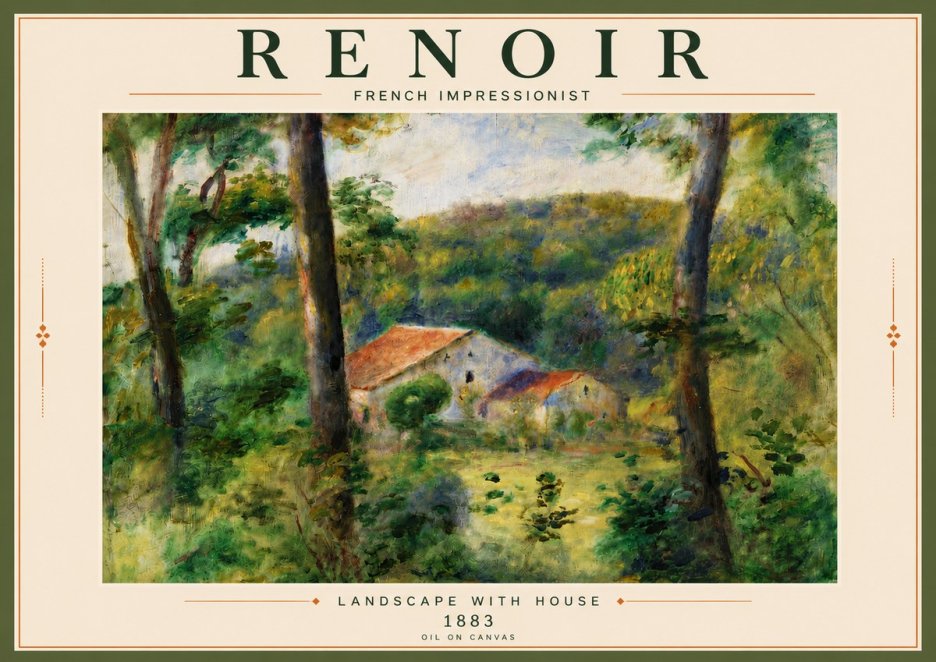Renoir Landscape with House II No5 - Juliste