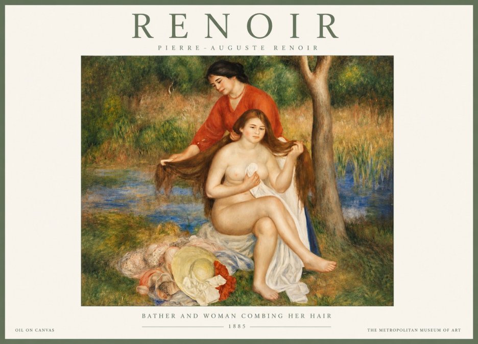 Renoir The Bather and Her Attendant No3 - Juliste
