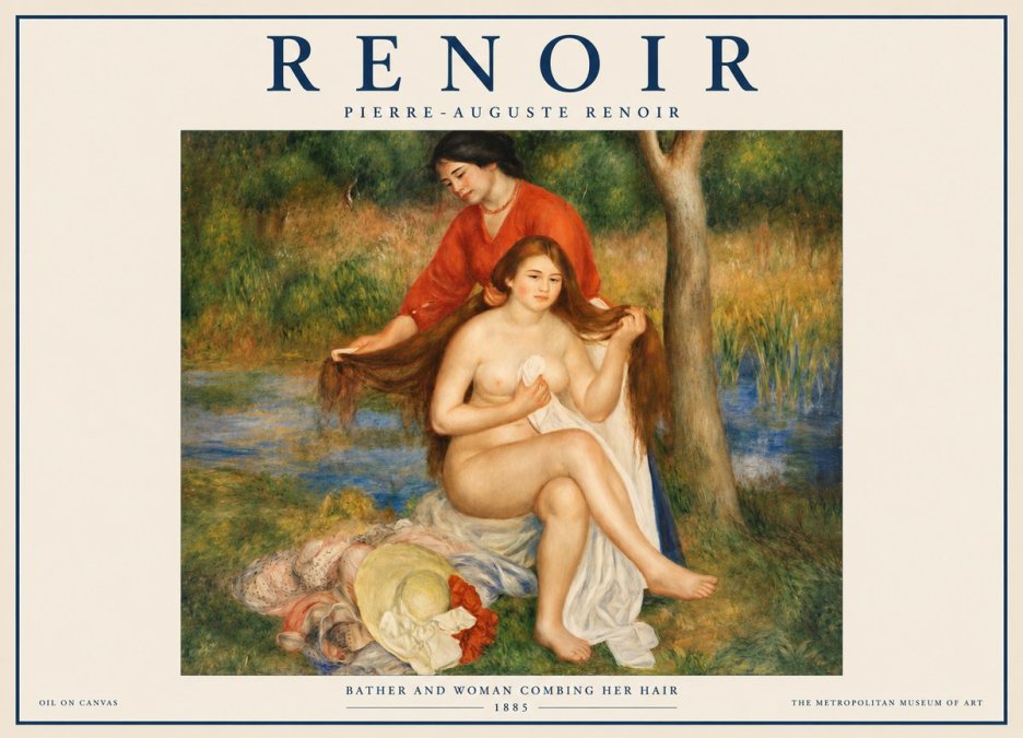 Renoir The Bather and Her Attendant No4 - Juliste