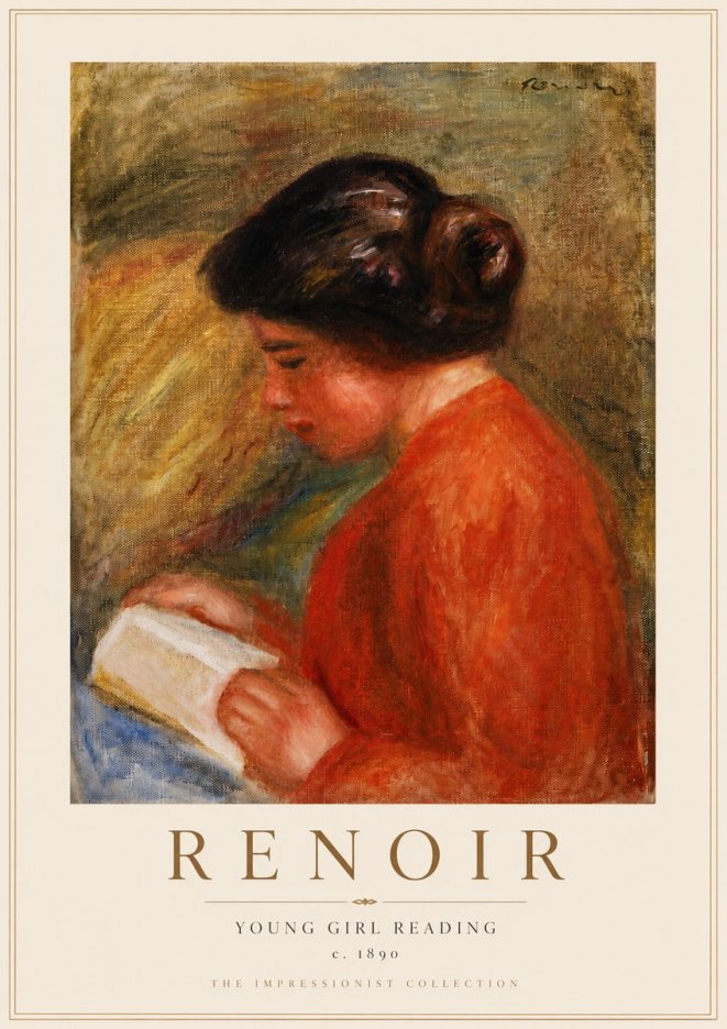 Renoir Young Girl Reading I No3 - Juliste