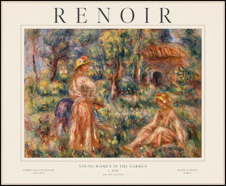 Renoir Young Women in the Garden I No1 - Juliste