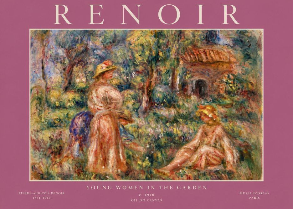 Renoir Young Women in the Garden I No5 - Juliste
