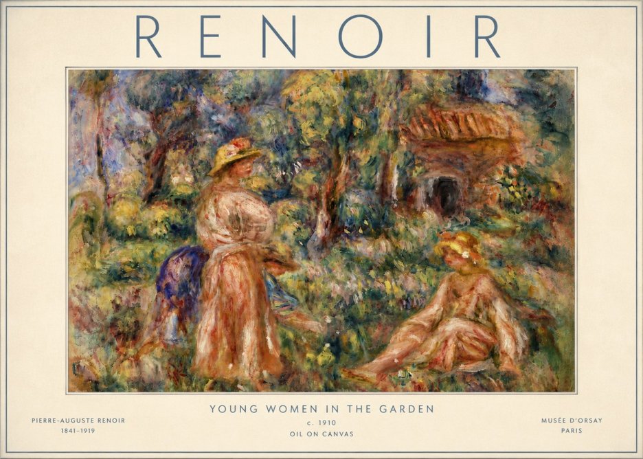 Renoir Young Women in the Garden I No6 - Juliste