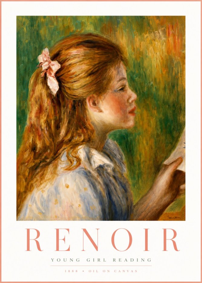 Renoir Young Girl Reading II No3 - Juliste