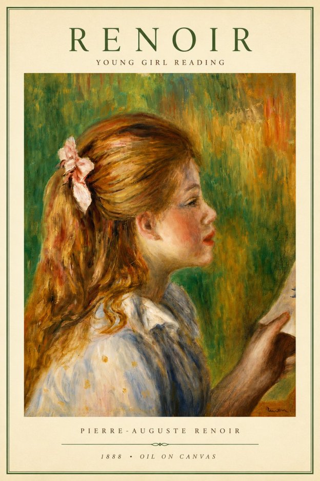 Renoir Young Girl Reading II No4 - Juliste