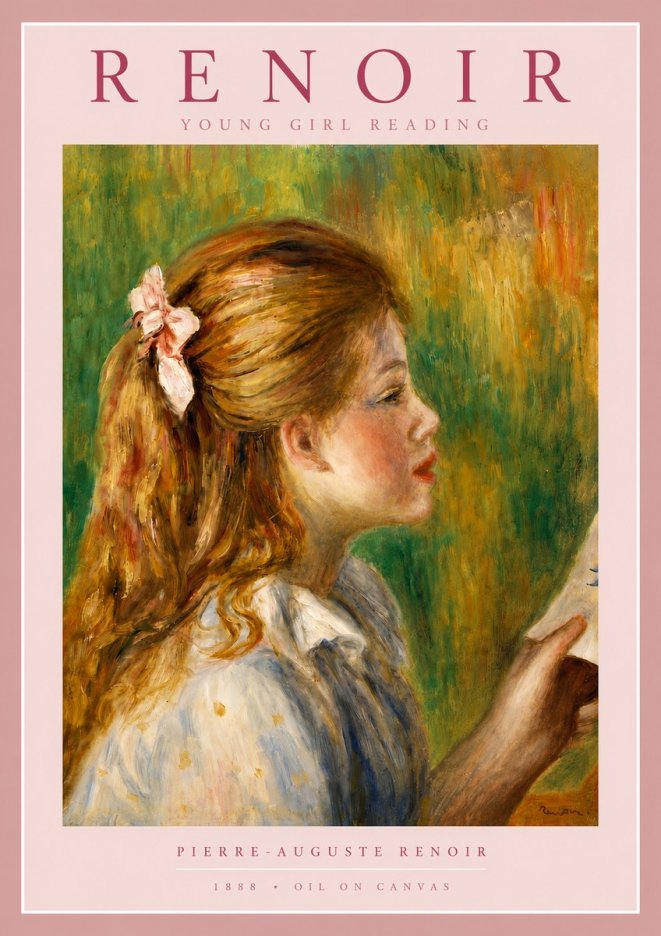 Renoir Young Girl Reading II No5 - Juliste