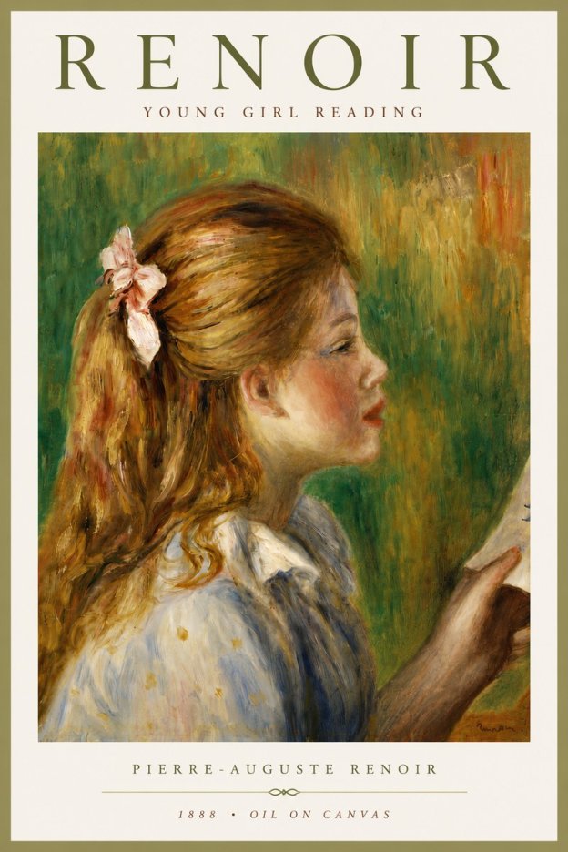 Renoir Young Girl Reading No6 - Juliste