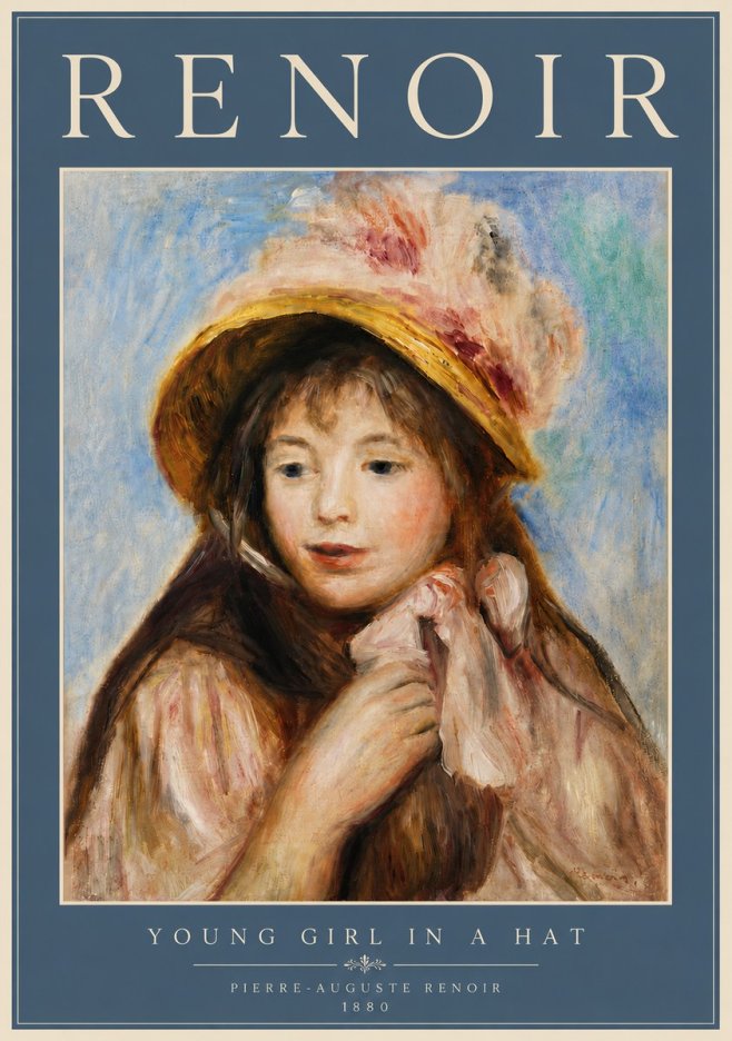 Renoir Young Girl in a Hat No6 - Juliste