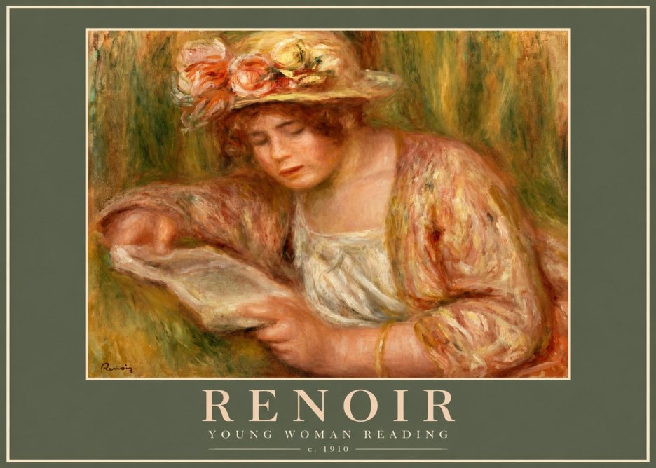 Renoir Young Woman Reading No2 - Juliste
