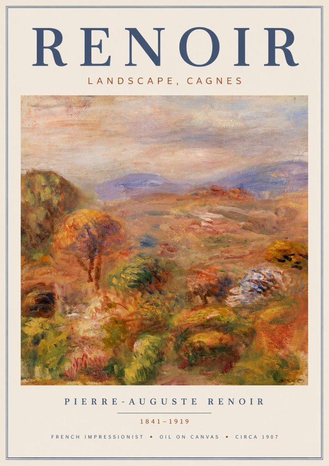 Renoir Landscape, Cagnes No4 - Juliste
