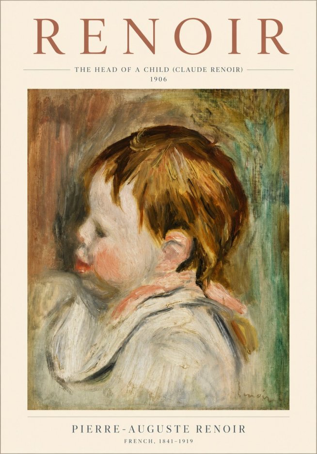 Renoir The Head of a Child (Claude Renoir) No3 - Juliste