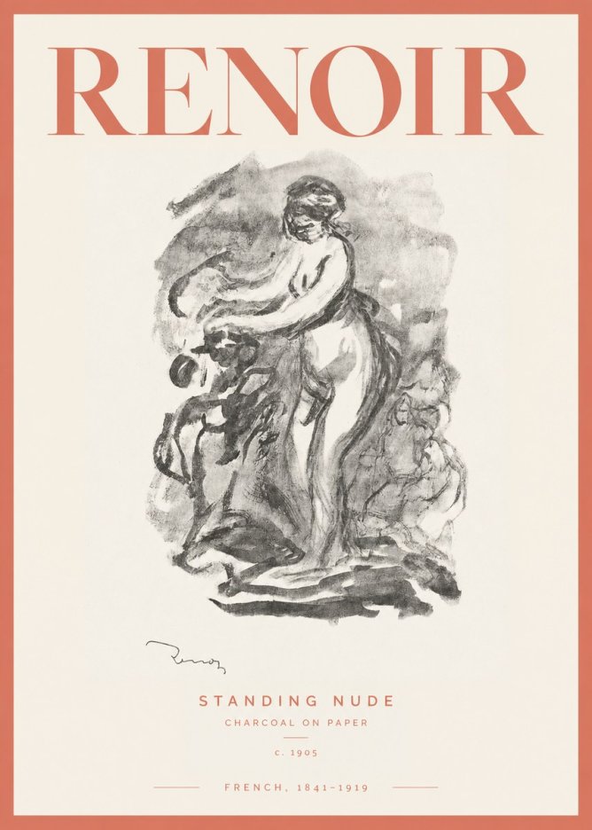 Renoir Standing Nude No2 - Juliste