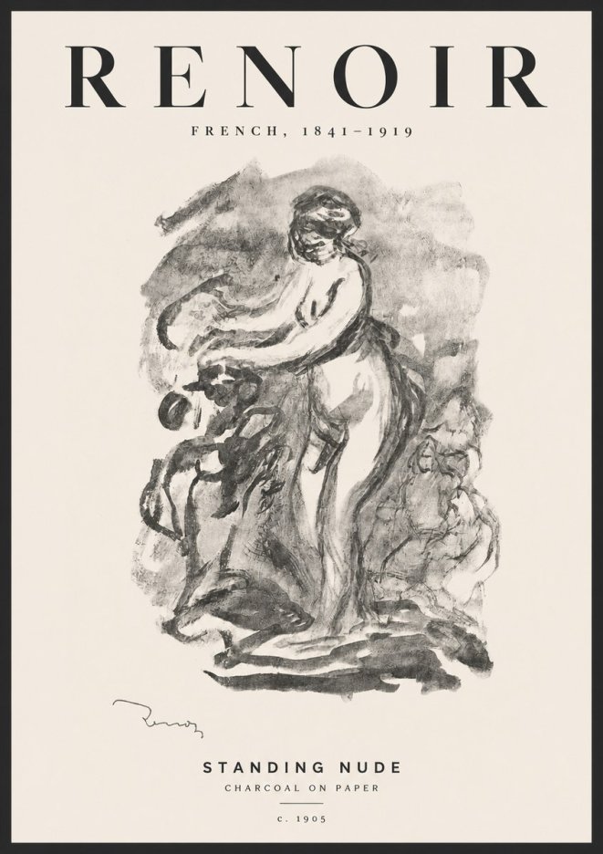 Renoir Standing Nude No4 - Juliste