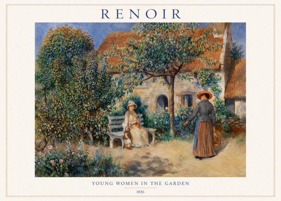 Renoir Young Women in the Garden II No1 - Juliste