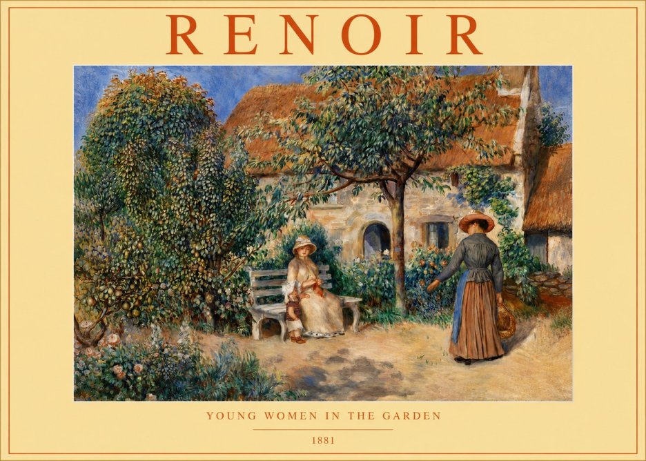 Renoir Young Women in the Garden II No4 - Juliste