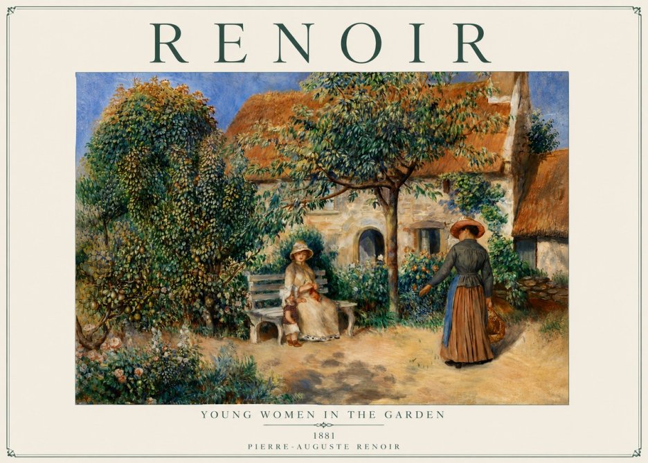 Renoir Young Women in the Garden II No6 - Juliste