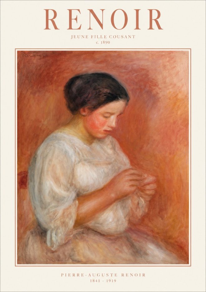 Renoir Jeune Fille Cousant No1 - Juliste