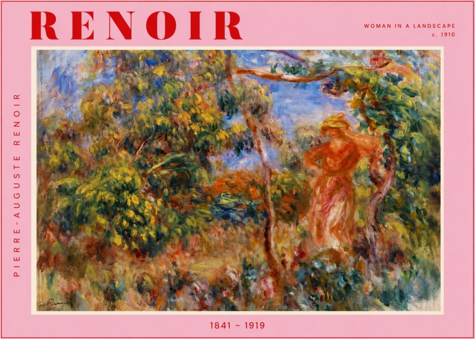 Renoir Woman in a Landscape No4 - Juliste