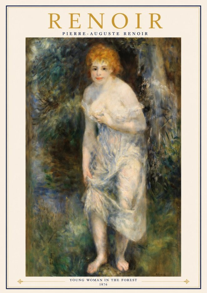 Renoir Young Woman in the Forest No2 - Juliste