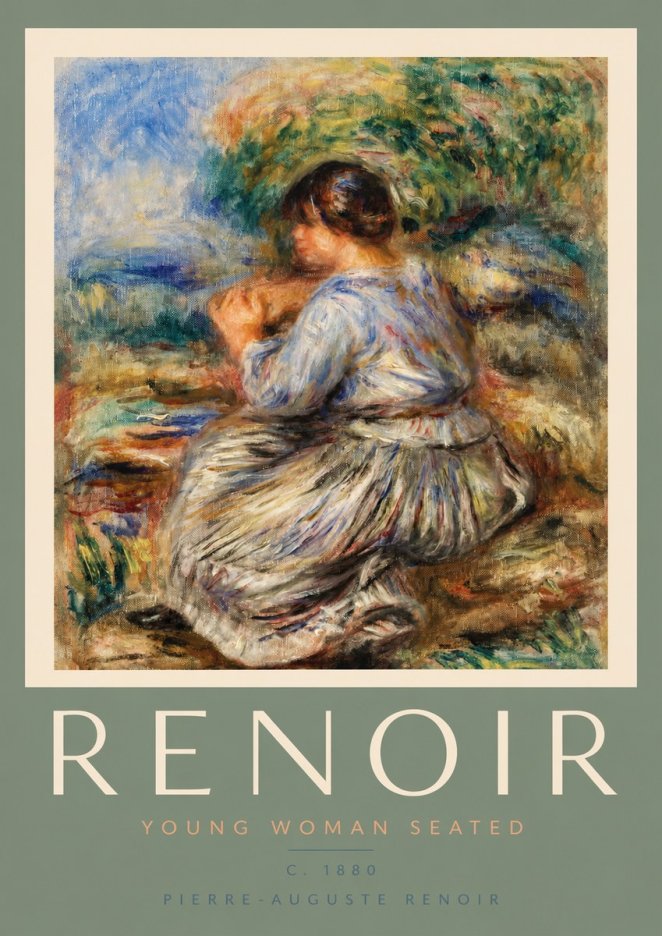 Renoir Young Girl in Landscape No2 - Juliste