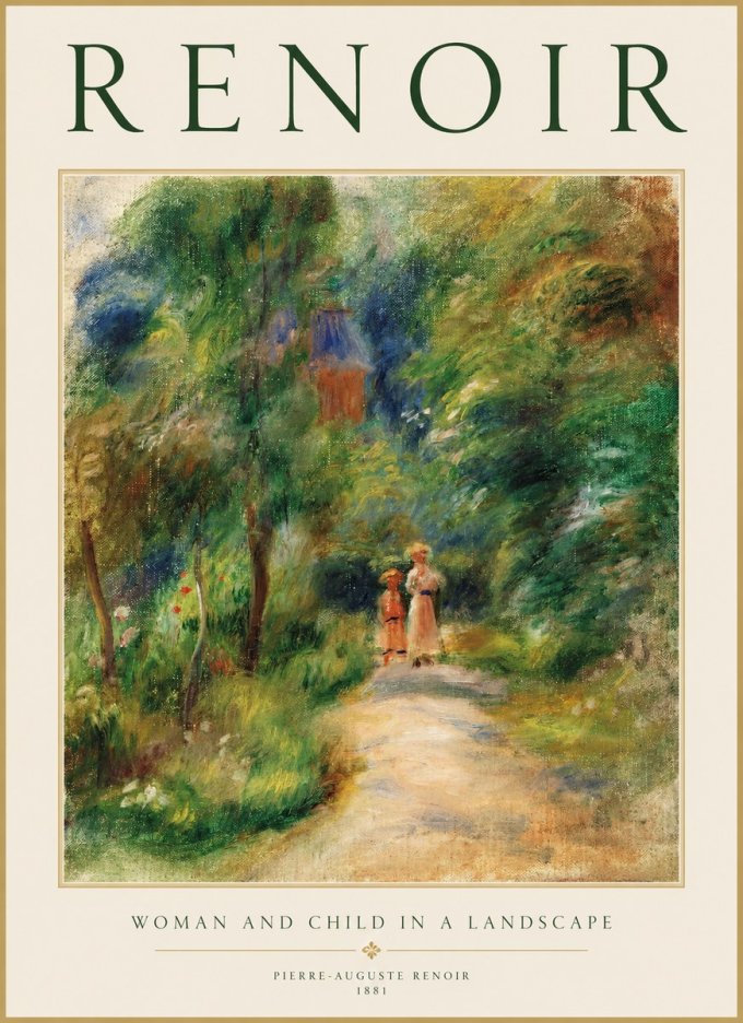 Renoir Woman and Child in a Landscape II No1 - Juliste