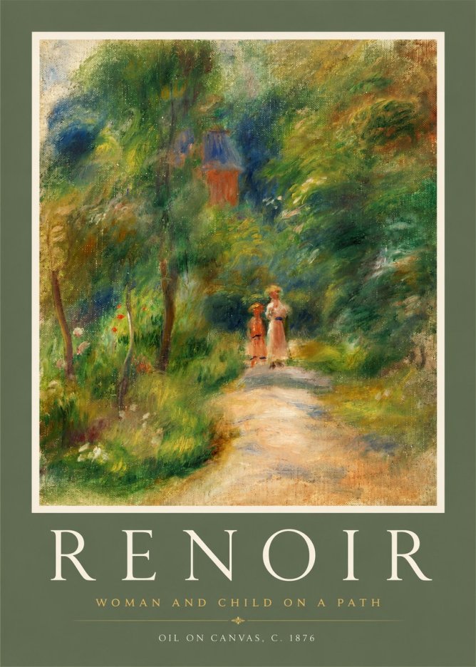 Renoir Woman and Child in a Landscape II No2 - Juliste