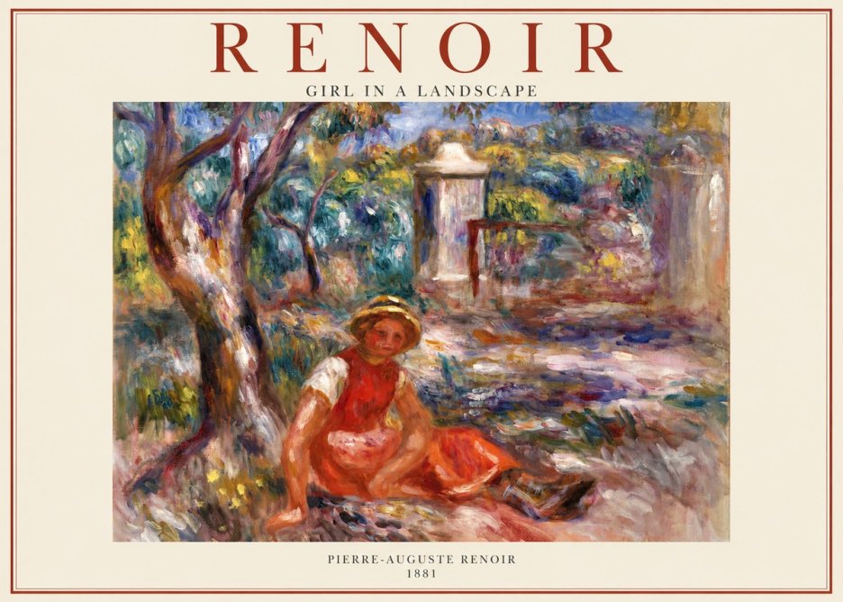 Renoir Girl in a Landscape No1 - Juliste