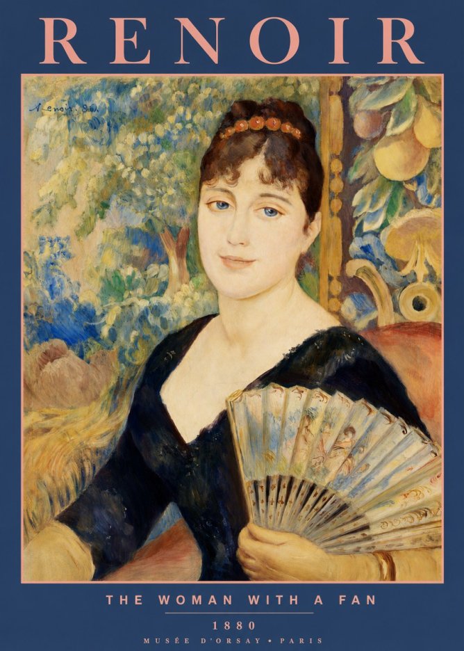 Renoir The Woman with a Fan No2 - Juliste
