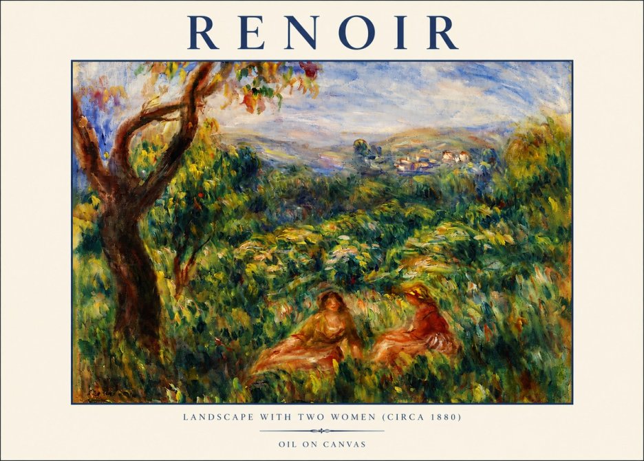 Renoir Landscape with Two Women (Circa 1880) No3 - Juliste