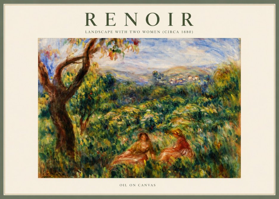 Renoir Landscape with Two Women (Circa 1880) No4 - Juliste