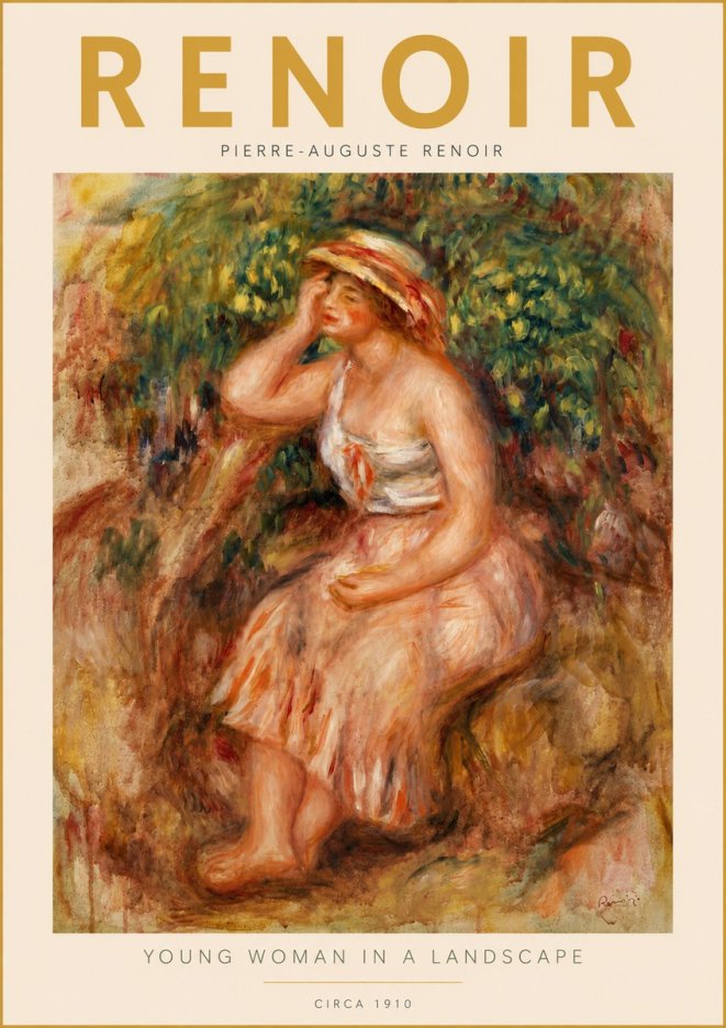 Renoir Seated Woman in a Landscape No5 - Juliste