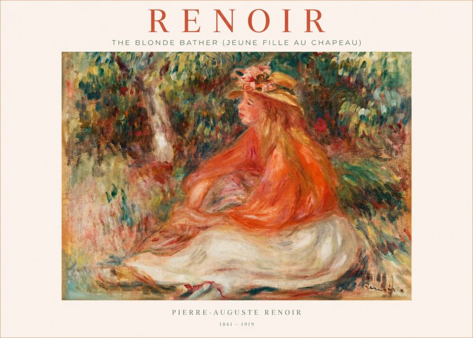 Renoir The Blonde Bather (Jeune Fille Au Chapeau) No1 - Juliste