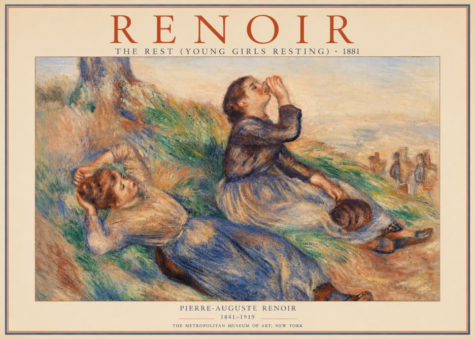 Renoir The Rest (Young Girls Resting) No2 - Juliste