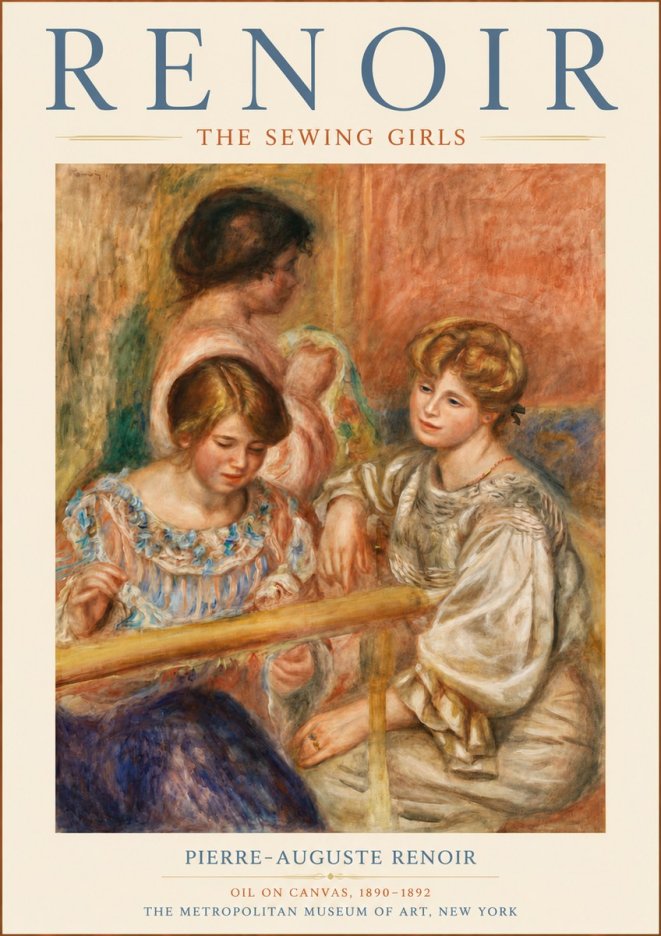 Renoir The Sewing Girls No6 - Juliste