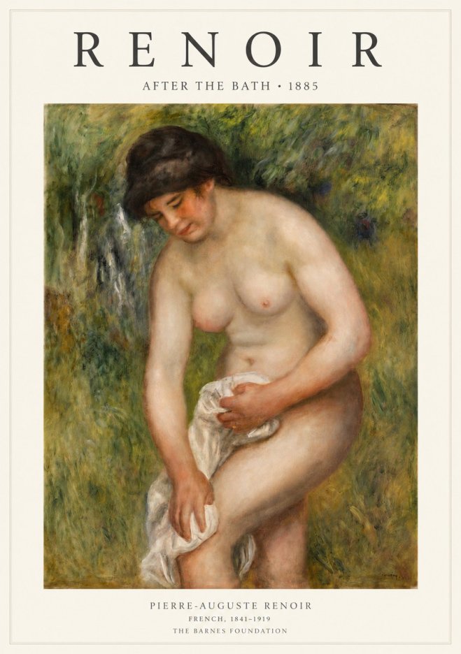 Renoir After the Bath No3 - Juliste