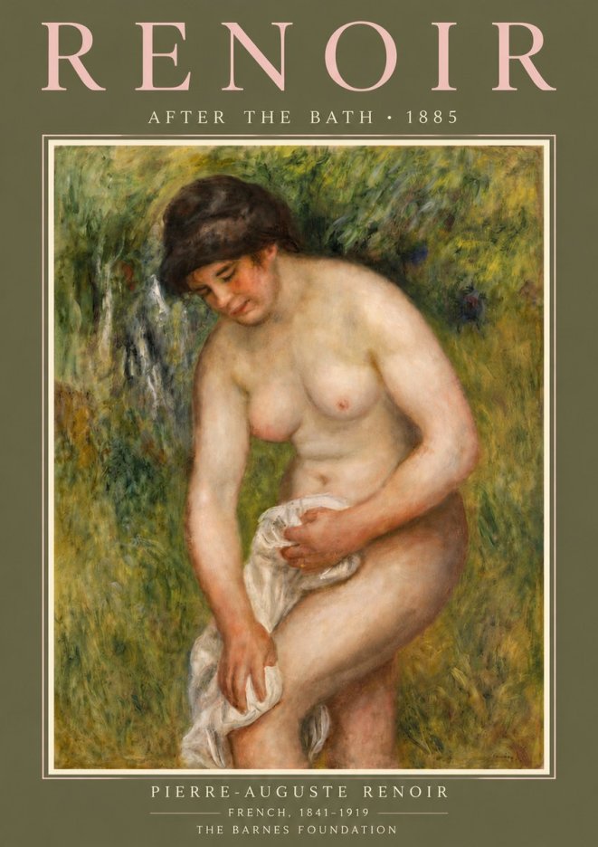 Renoir After the Bath No6 - Juliste