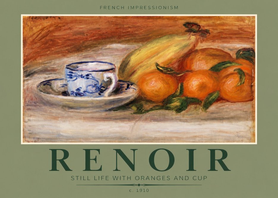 Renoir Still Life with Oranges and Cup No4 - Juliste