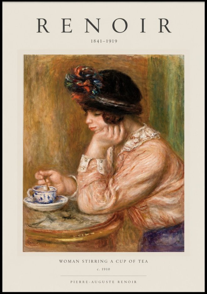 Renoir Woman Stirring a Cup of Tea No1 - Juliste