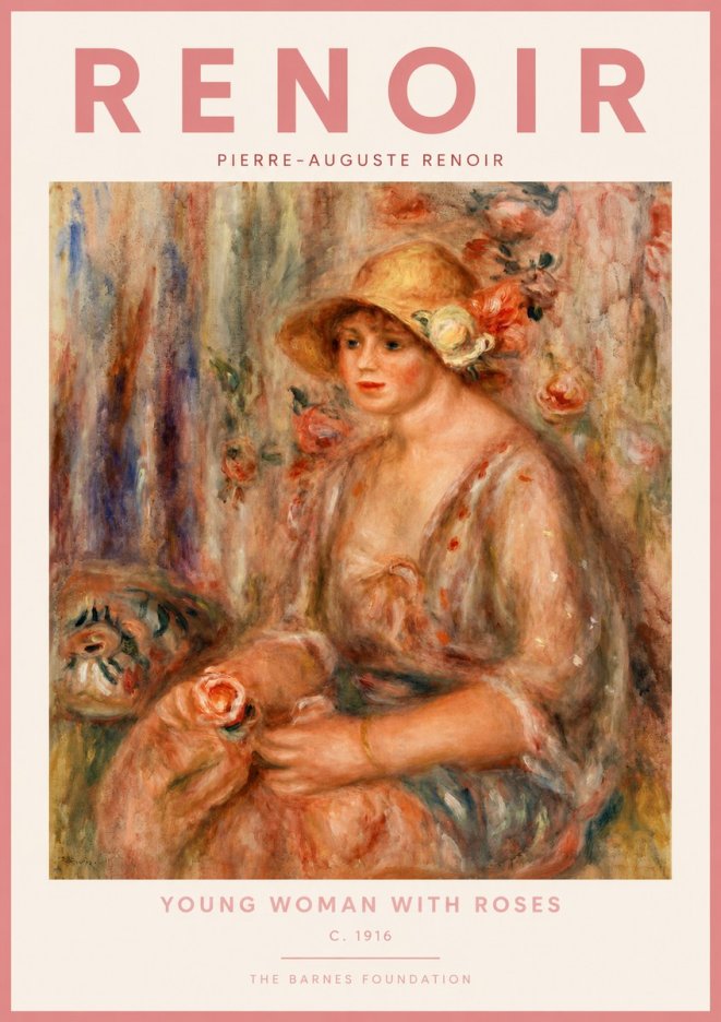 Renoir Young Woman with a Hat No2 - Juliste