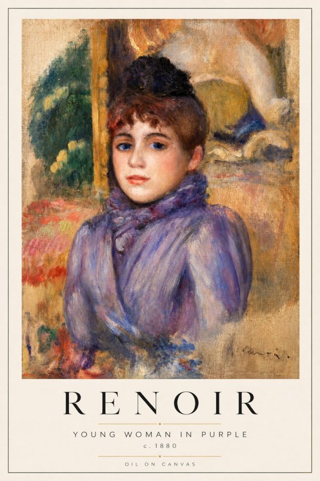 Renoir Young Woman in Purple No2 - Juliste