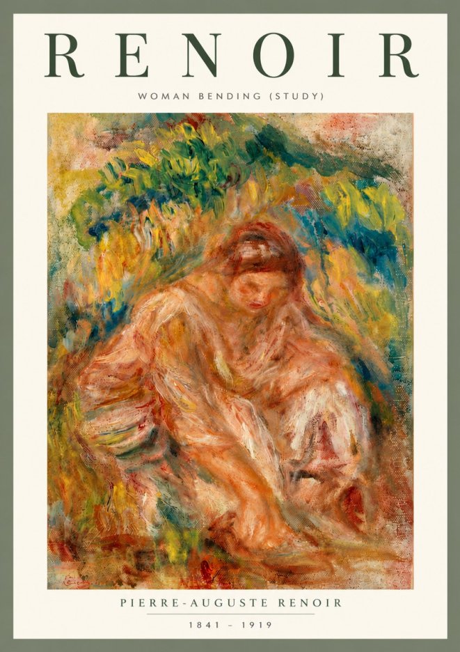 Renoir Woman Bending (Study) No5 - Juliste