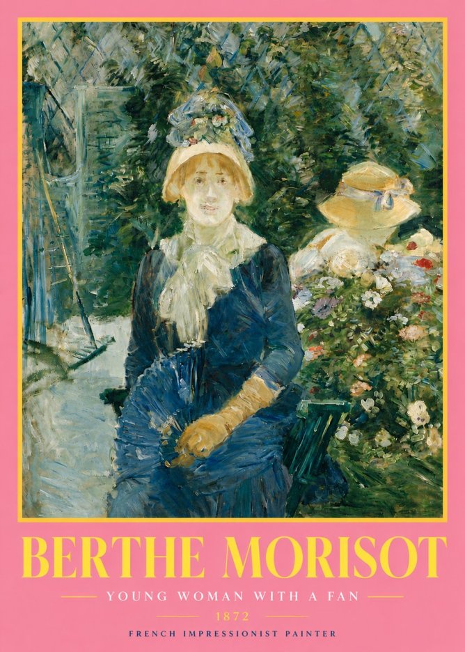 Berthe Morisot Young Woman with a Fan I No4 - Juliste