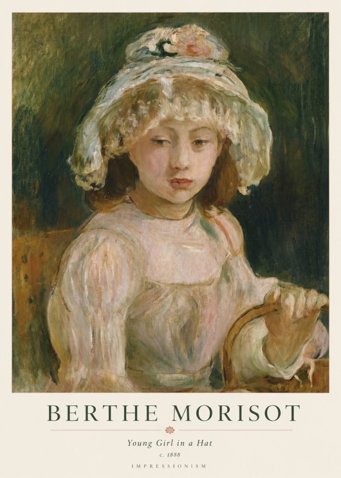 Berthe Morisot Young Girl in a Hat No1 - Juliste