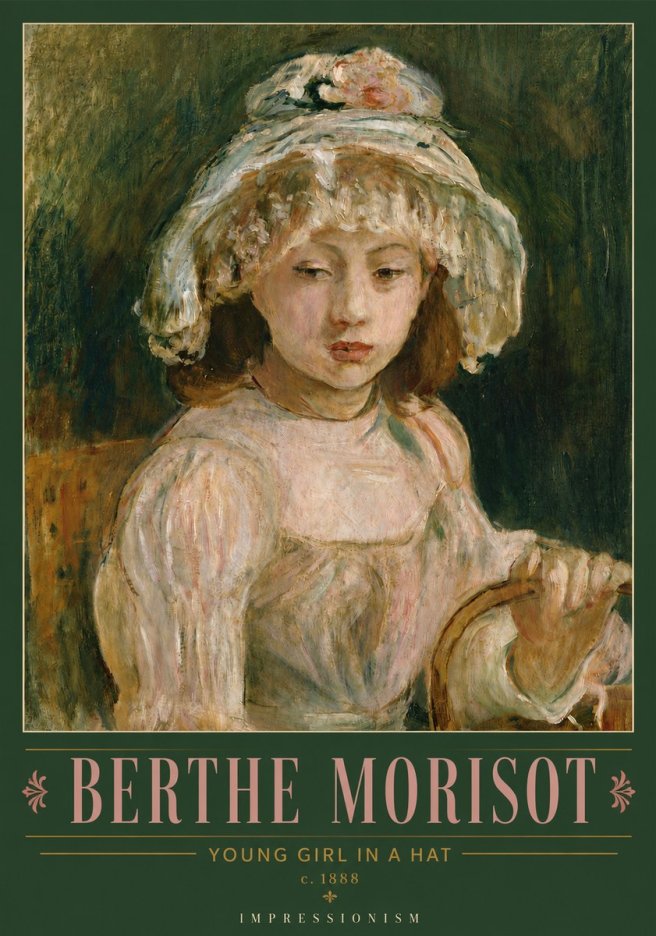 Berthe Morisot Young Girl in a Hat No4 - Juliste