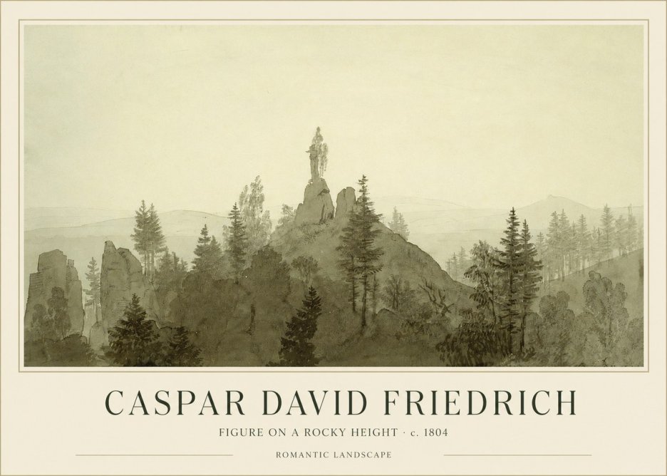 Caspar David Friedrich Figure on a Rocky Height No1 - Juliste