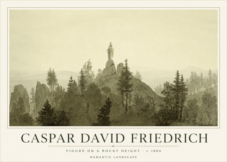 Caspar David Friedrich Figure on a Rocky Height No3 - Juliste