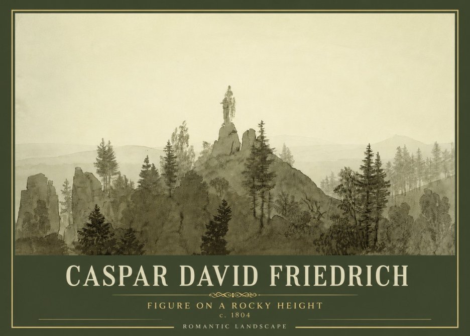 Caspar David Friedrich Figure on a Rocky Height No4 - Juliste